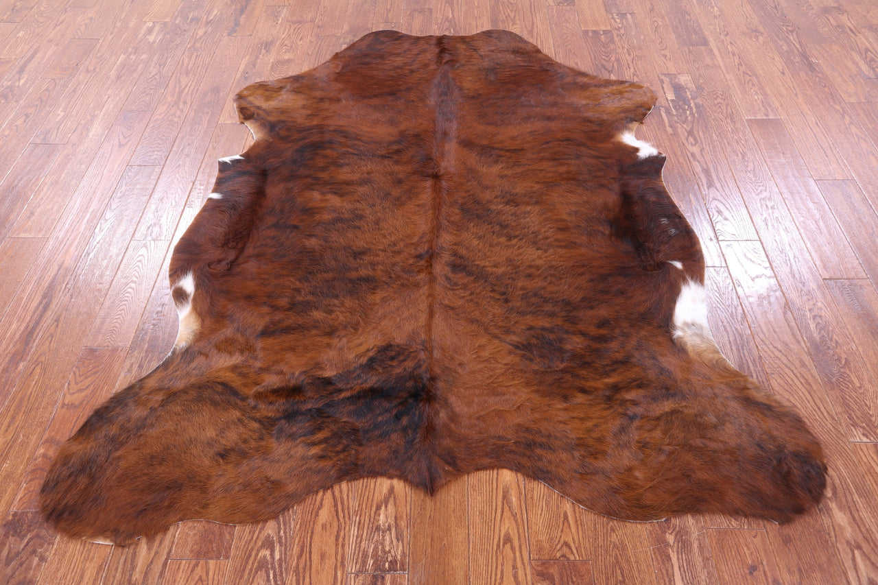 Brindle Brown Natural Cowhide Rug - Large 6'9"H x 5'11"W