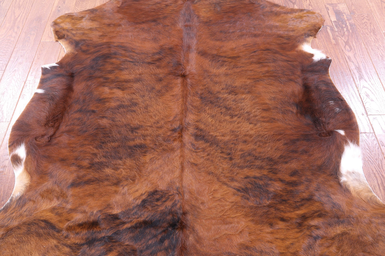 Brindle Brown Natural Cowhide Rug - Large 6'9"H x 5'11"W