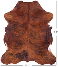 Thumbnail for Brindle Brown Natural Cowhide Rug - Large 6'9