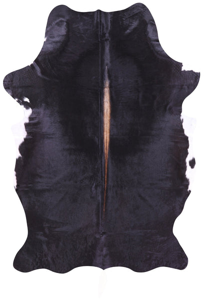 Black Natural Cowhide Rug - Large 7'2"H x 4'9"W