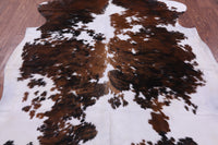 Thumbnail for Brown & White Natural Cowhide Rug - Large 7'4
