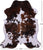 Brown & White Natural Cowhide Rug - Large 7'4"H x 6'3"W