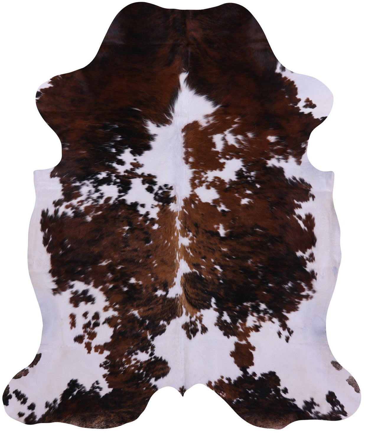 Brown & White Natural Cowhide Rug - Large 7'4"H x 6'3"W
