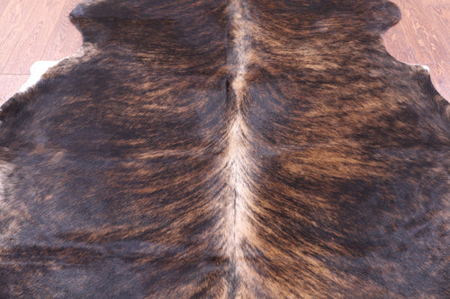 Dark Brindle Natural Cowhide Rug - Large 6'11