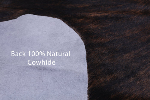 Dark Brindle Natural Cowhide Rug - Large 6'11