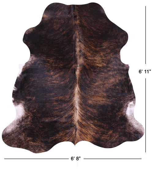 Dark Brindle Natural Cowhide Rug - Large 6'11