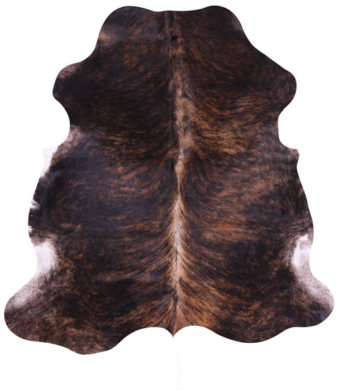 Dark Brindle Natural Cowhide Rug - Large 6'11