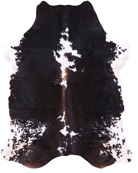 Black & White Natural Cowhide Rug - X-Large 7'3"H x 5'10"W