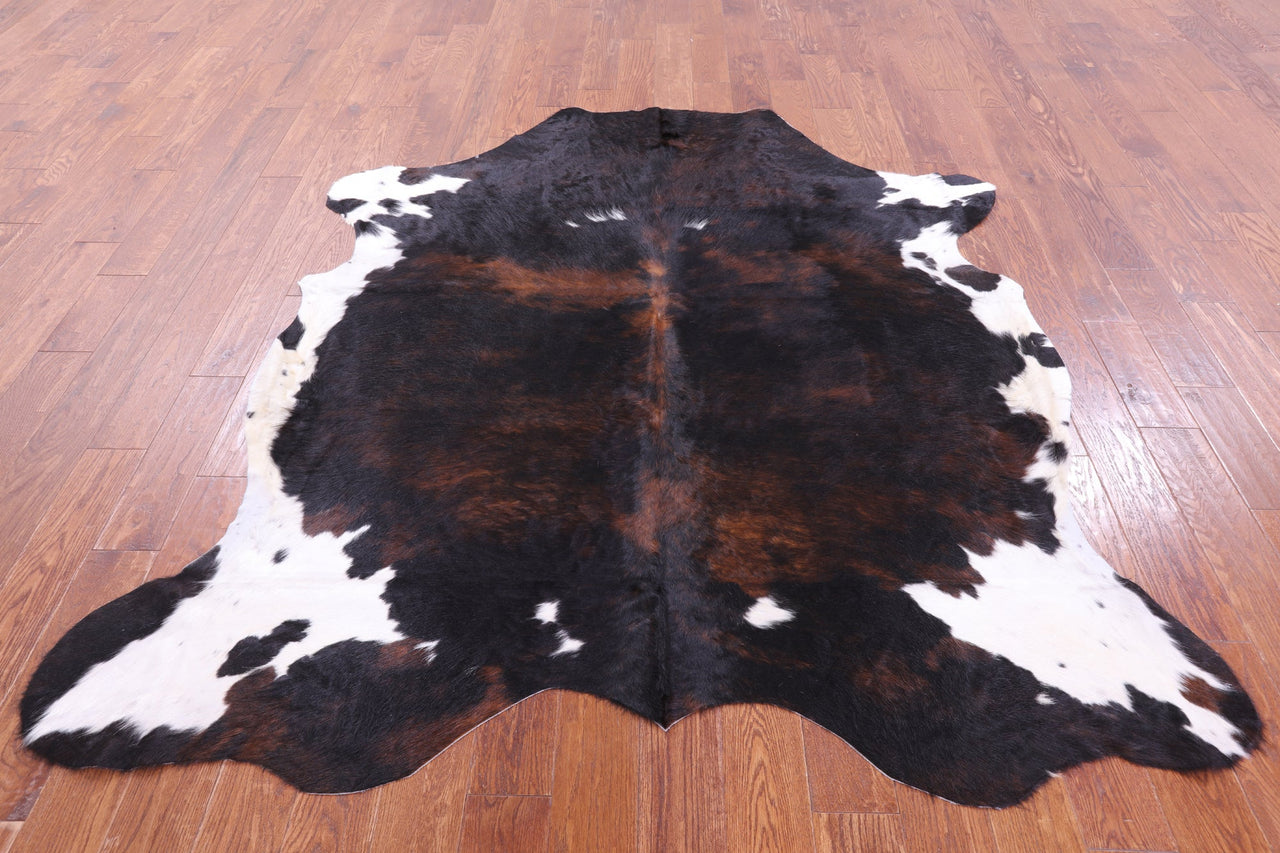 Tricolor Natural Cowhide Rug - XLarge 7'1"H x 6'6"W