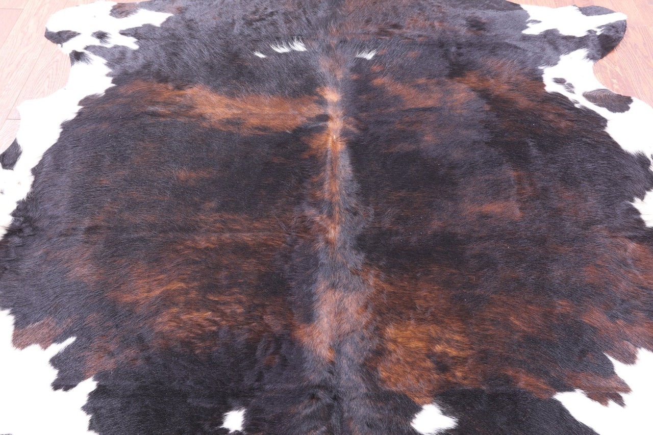 Tricolor Natural Cowhide Rug - XLarge 7'1"H x 6'6"W