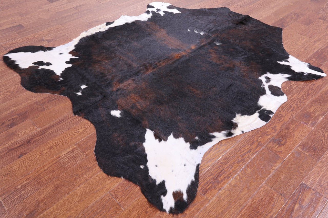 Tricolor Natural Cowhide Rug - XLarge 7'1"H x 6'6"W