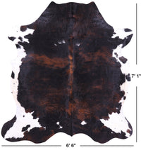 Thumbnail for Tricolor Natural Cowhide Rug - Large 7'1