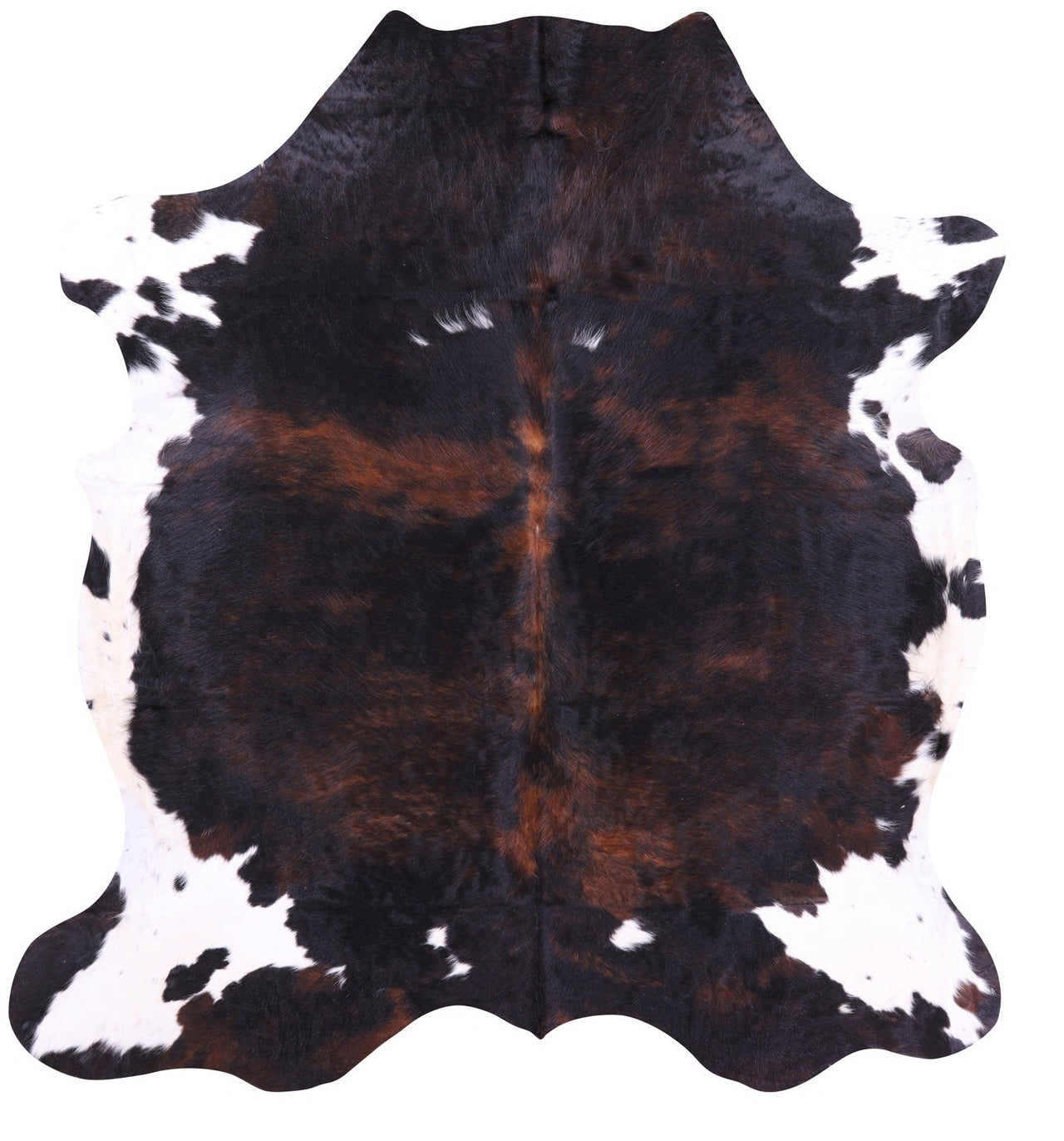 Tricolor Natural Cowhide Rug - XLarge 7'1"H x 6'6"W