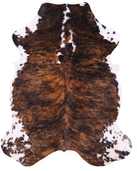 Thumbnail for Brindle Tricolor Natural Cowhide Rug - Large 7'1