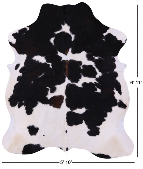 Black & White Natural Cowhide Rug - Large 6'11