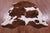 Brown & White Natural Cowhide Rug - Large 6'9"H x 5'7"W