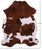 Brown & White Natural Cowhide Rug - Large 6'9"H x 5'7"W