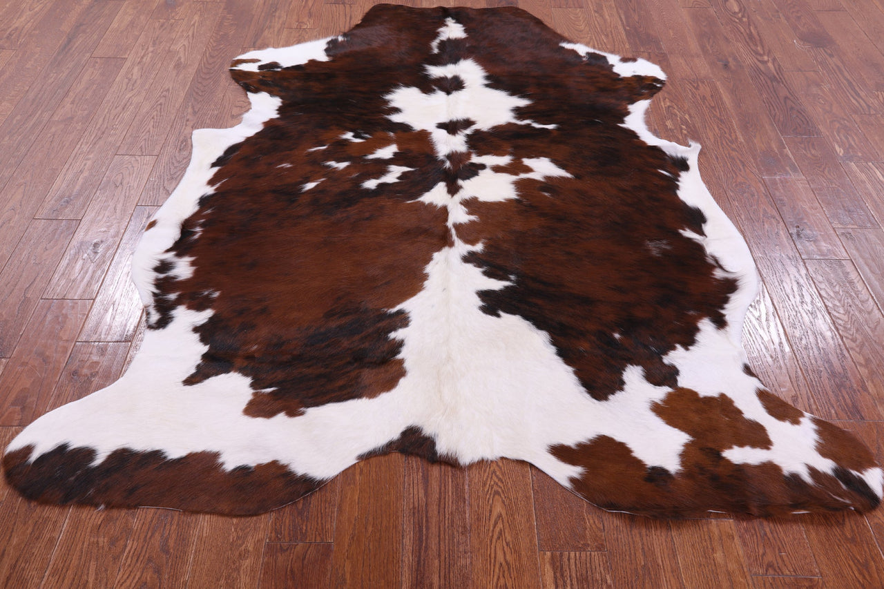 Brown & White Natural Cowhide Rug - Large 6'11"H x 5'10"W