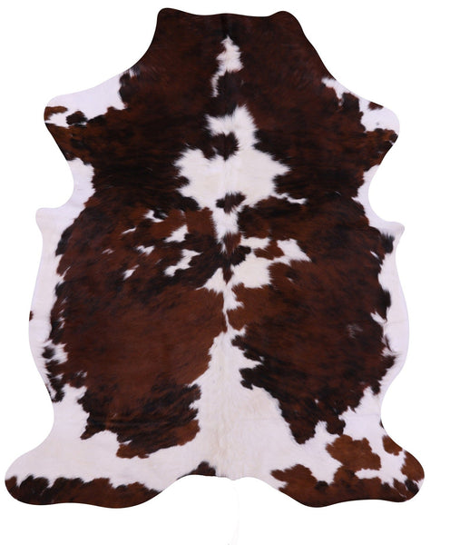 Brown & White Natural Cowhide Rug - Large 6'11"H x 5'10"W