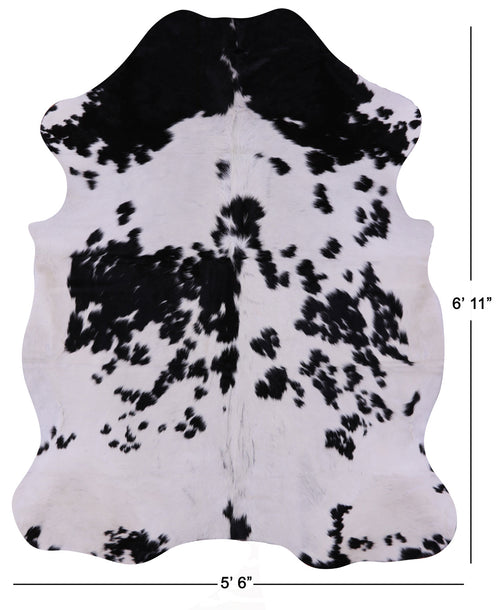 Black & White Natural Cowhide Rug - Large 6'11
