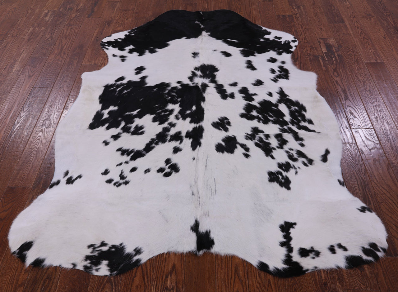 Black & White Natural Cowhide Rug - Large 6'11"H x 5'6"W