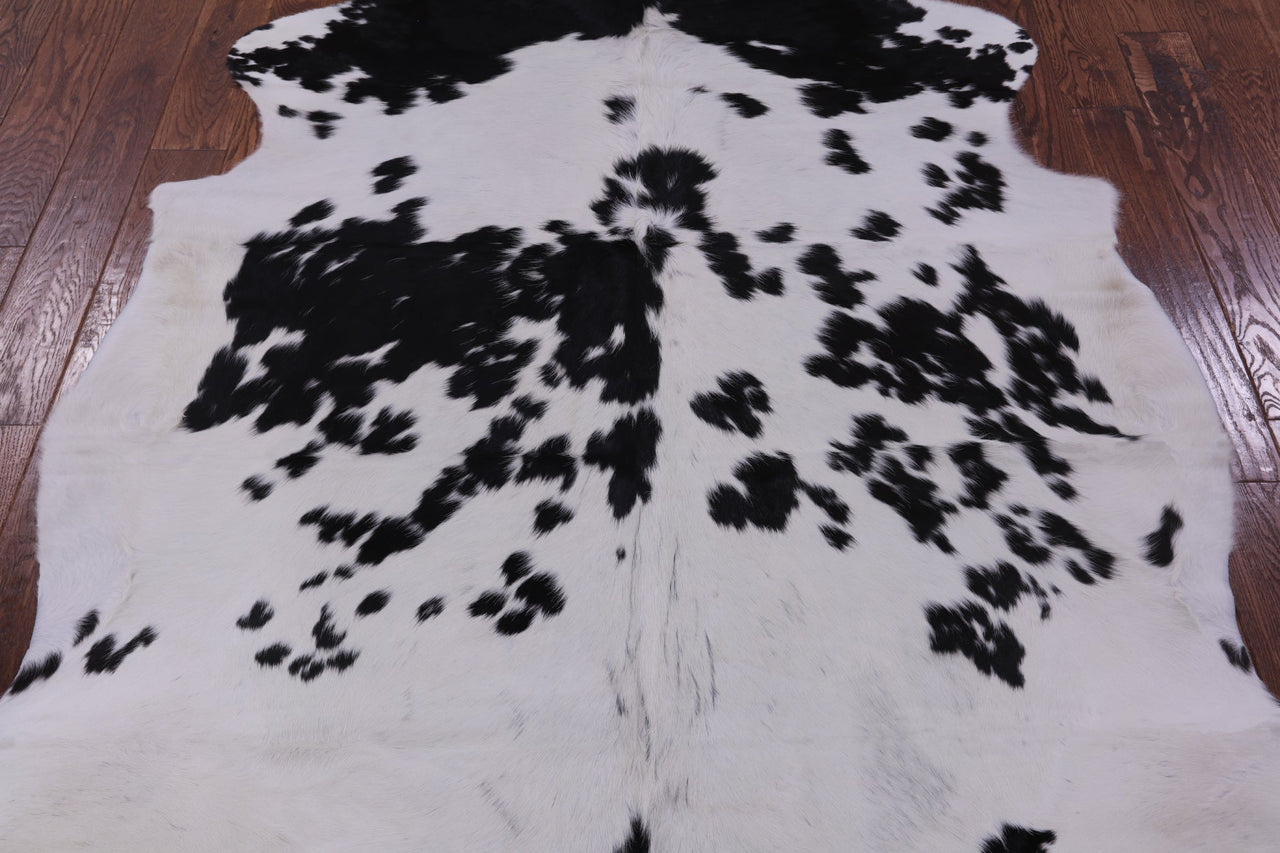 Black & White Natural Cowhide Rug - Large 6'11"H x 5'6"W