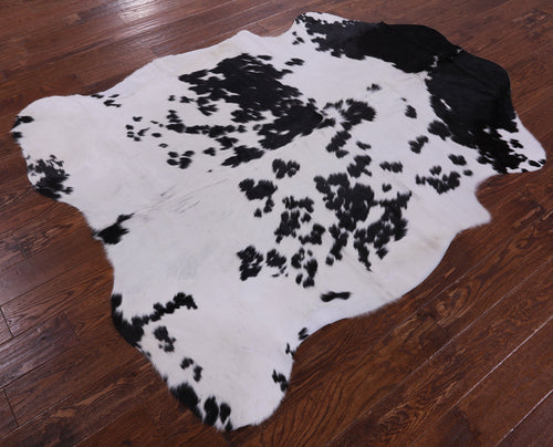 Black & White Natural Cowhide Rug - Large 6'11