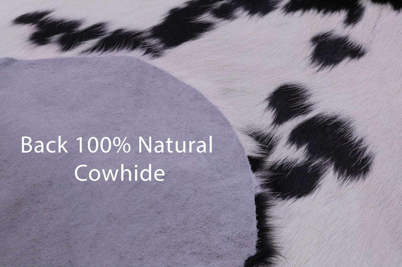 Black & White Natural Cowhide Rug - Large 6'11"H x 5'6"W