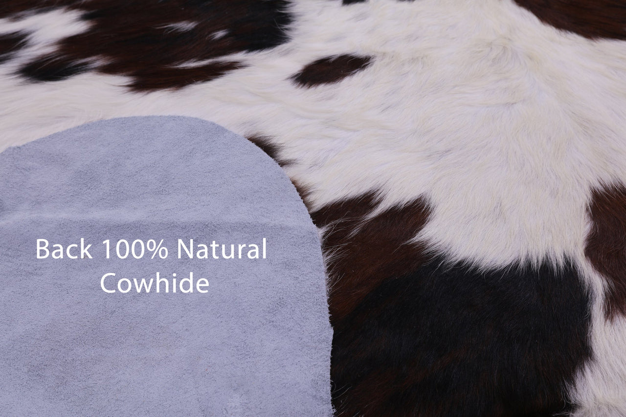 Tricolor Natural Cowhide Rug - XLarge 7'0"H x 6'4"W