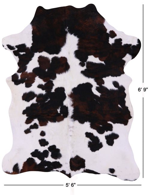 Tricolor Natural Cowhide Rug - Large 6'9