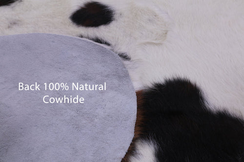 Tricolor Natural Cowhide Rug - Large 6'9