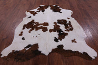 Thumbnail for Brown & White Natural Cowhide Rug - Large 6'8