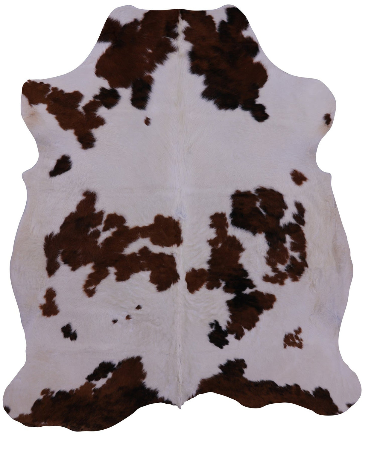 Brown & White Natural Cowhide Rug - Large 6'8"H x 5'11"W