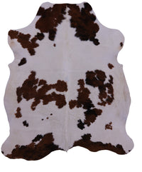 Thumbnail for Brown & White Natural Cowhide Rug - Large 6'8