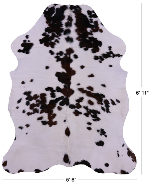 Tricolor Natural Cowhide Rug - Large 6'11