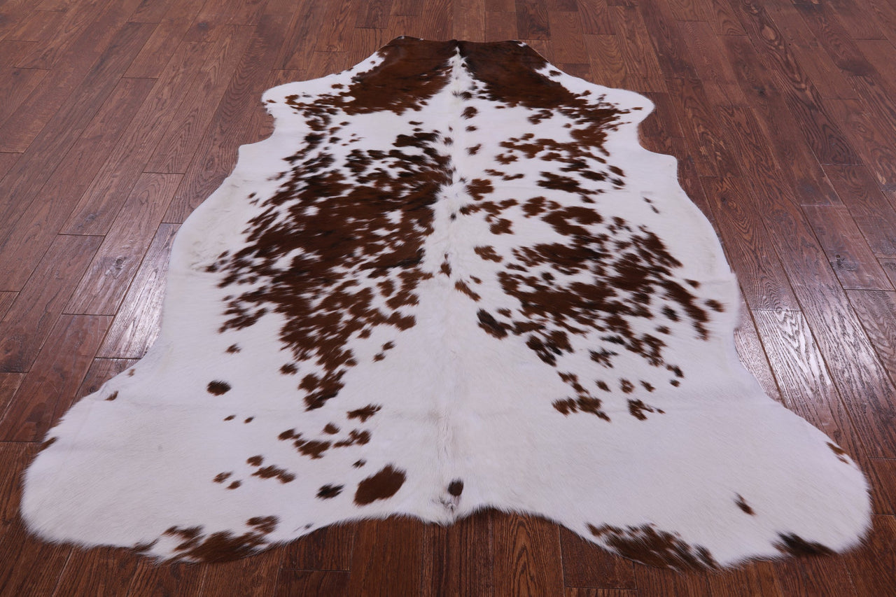 Brown & White Natural Cowhide Rug - Large 6'9"H x 5'5"W