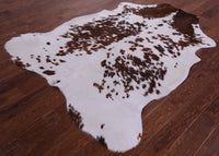 Thumbnail for Brown & White Natural Cowhide Rug - Large 6'9