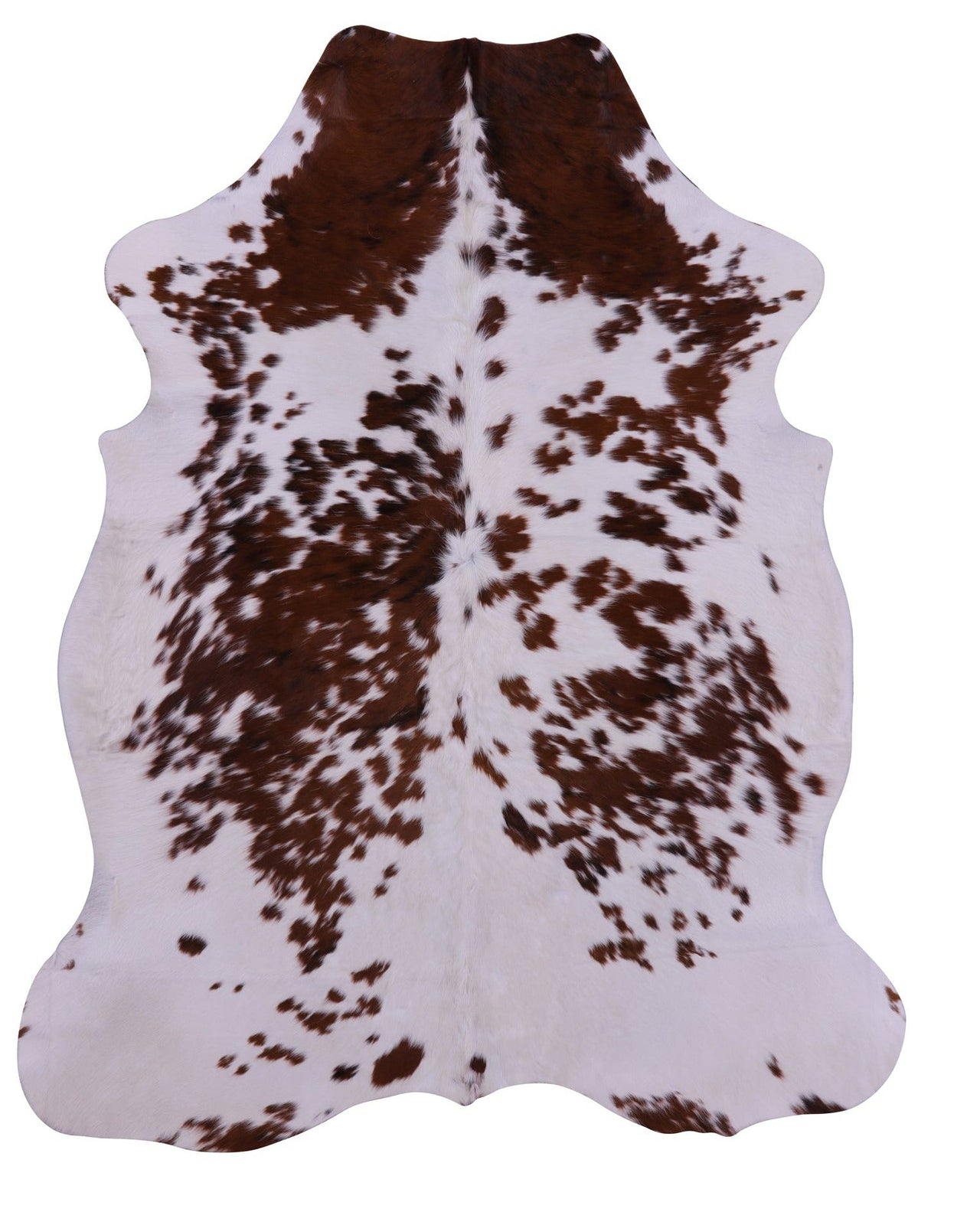 Brown & White Natural Cowhide Rug - Large 6'9"H x 5'5"W