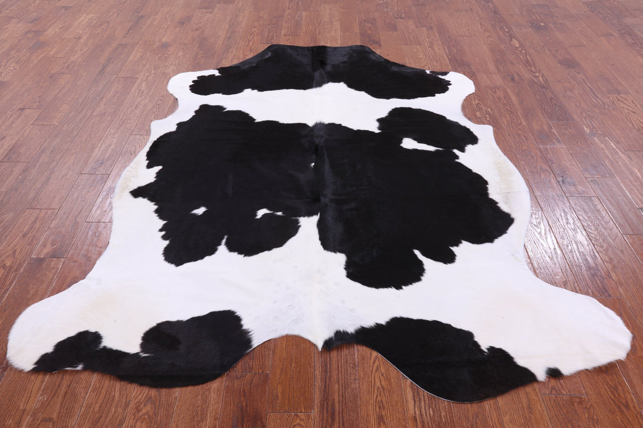 Black & White Natural Cowhide Rug - Large 7'3"H x 6'4"W