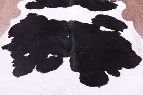 Black & White Natural Cowhide Rug - Large 7'3