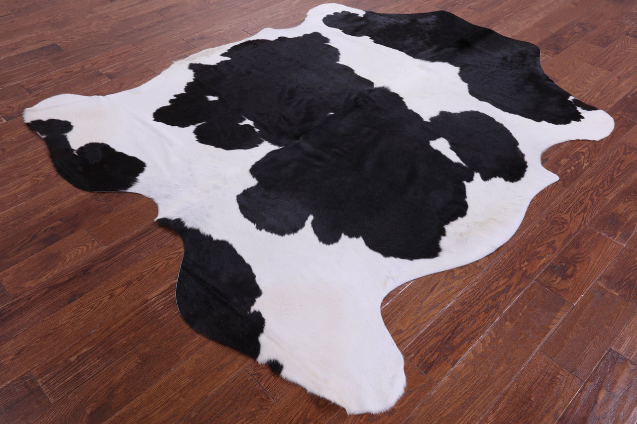 Black & White Natural Cowhide Rug - Large 7'3"H x 6'4"W