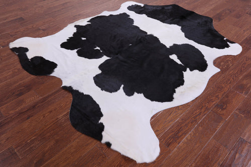 Black & White Natural Cowhide Rug - Large 7'3