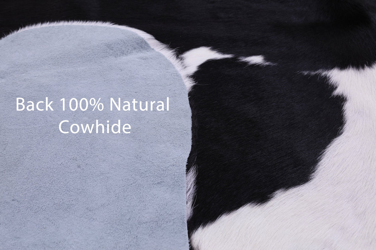 Black & White Natural Cowhide Rug - Large 7'3"H x 6'4"W