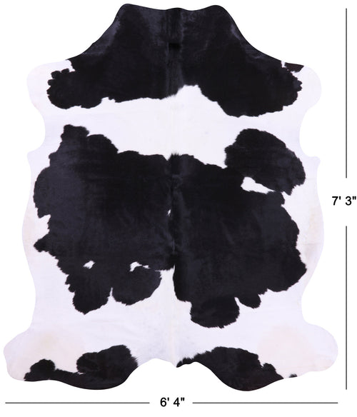 Black & White Natural Cowhide Rug - Large 7'3