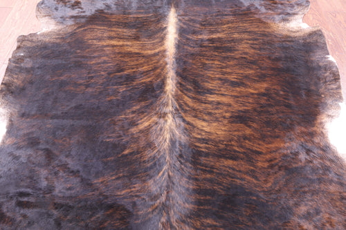 Dark Brindle Natural Cowhide Rug - X-Large 7'3
