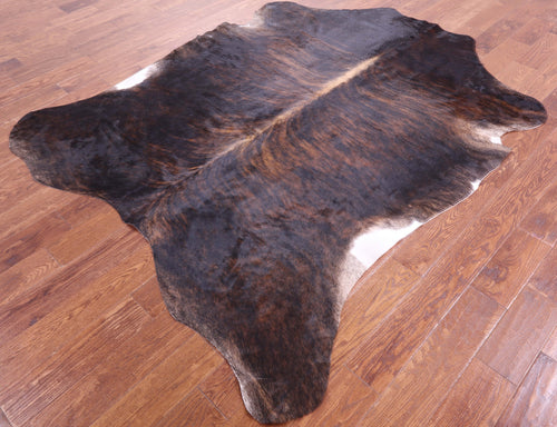 Dark Brindle Natural Cowhide Rug - X-Large 7'3