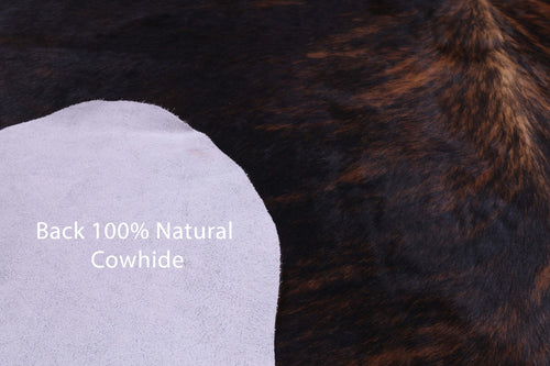 Dark Brindle Natural Cowhide Rug - X-Large 7'3