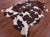 Brown & White Natural Cowhide Rug - Large 7'1"H x 5'10"W