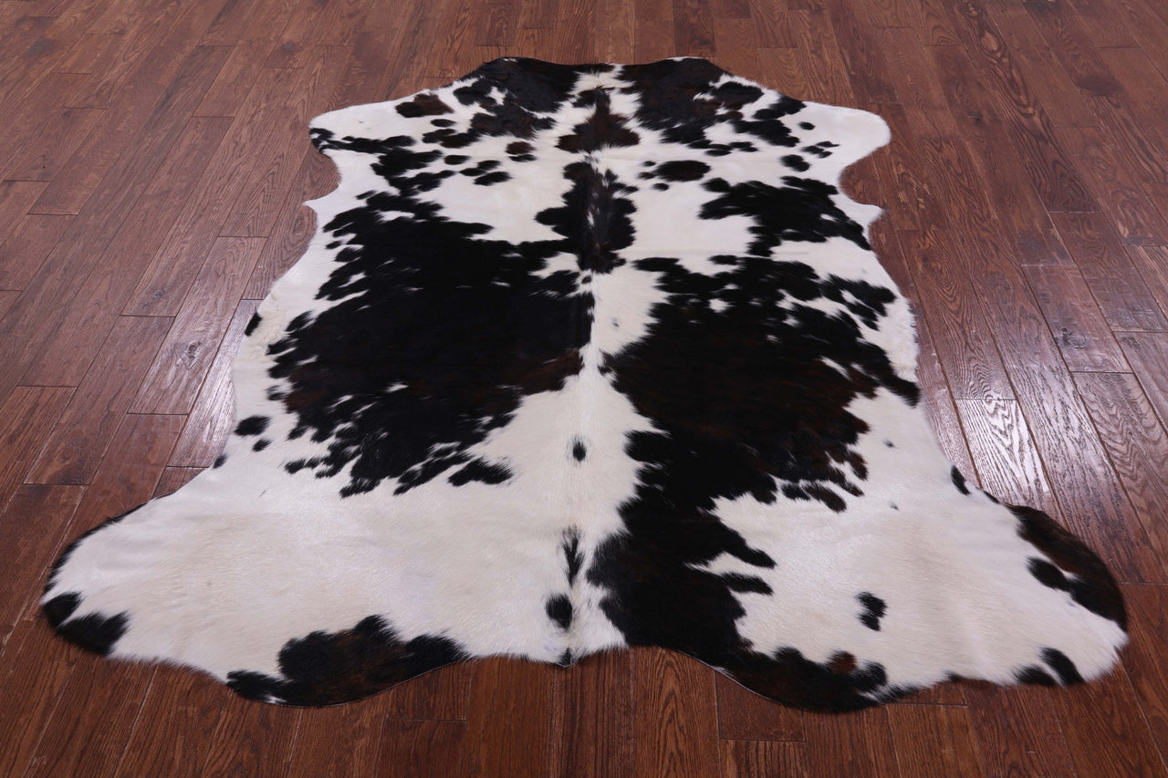 Black & White Natural Cowhide Rug - Large 6'9"H x 5'11"W