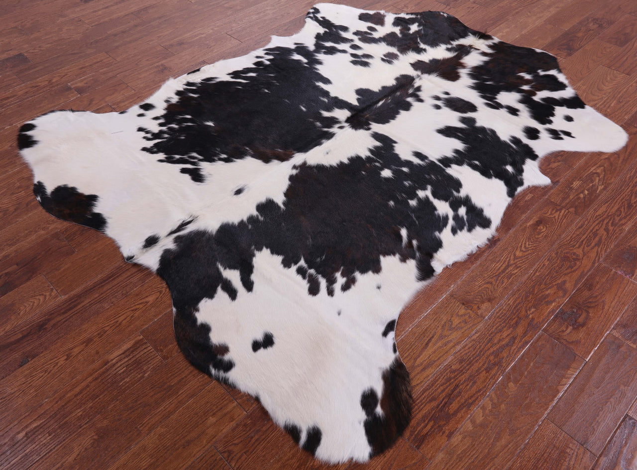 Black & White Natural Cowhide Rug - Large 6'9"H x 5'11"W